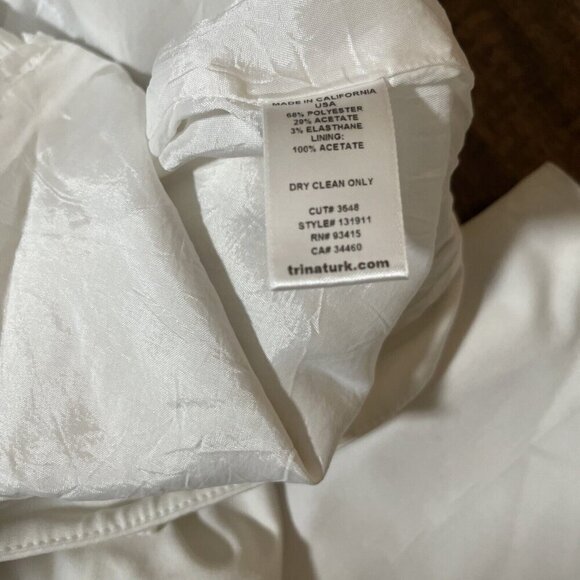 Trina Turk Womens Flat Front Pockets Straight Leg Dress Pants White Size 6 Ankle - Picture 5 of 8